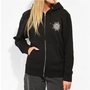 Empyre Overgrowth Black Full Zip-Up Hoodie with Sun Logo